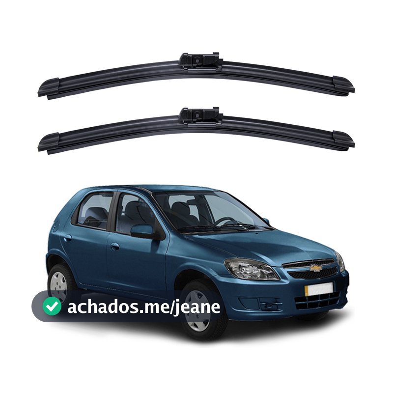 Par Palhetas Limpador Para-brisa Dianteiro GM Chevrolet Celta 2000 A 2013 Kit