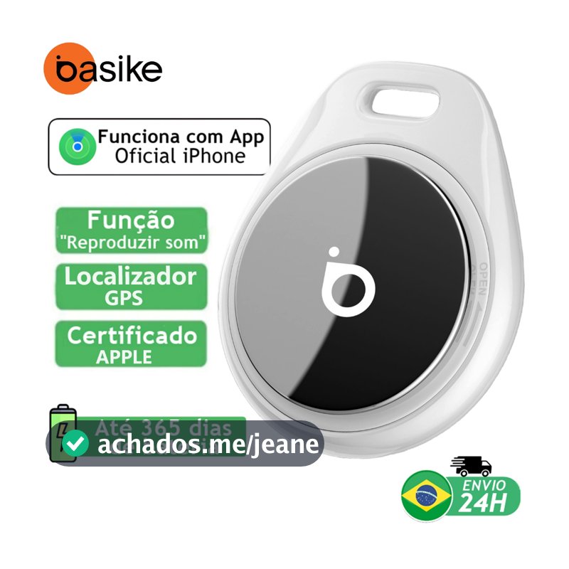 BASIKE Rastreador Smart Tag para iPhone Certificado Oficial Distância Global GPS Localizador App iOS Objetos PerdidosPet