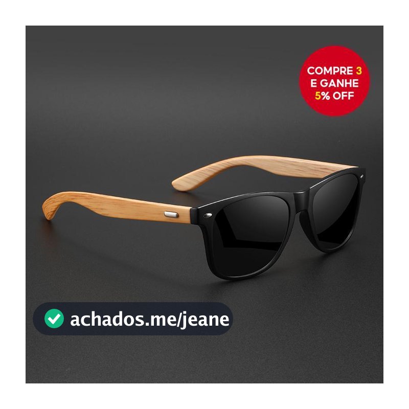 Óculos de sol retrô de bambu, estilo vintage com hastes UV400 unissex, ideal para uso diário ao ar livre.