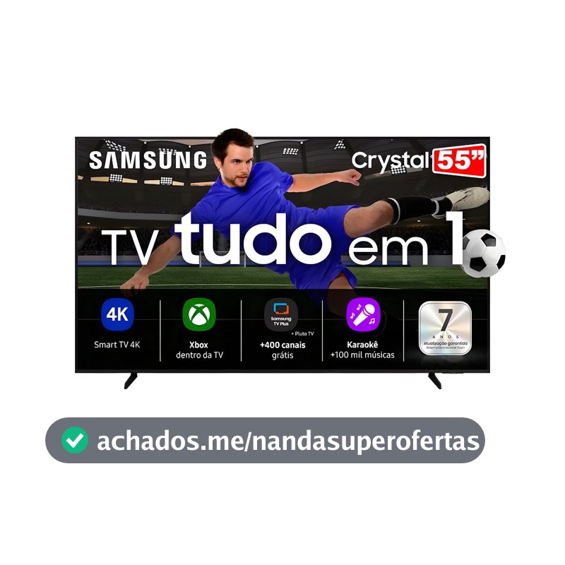 Smart Tv Samsung 55" Crystal LED UHD 4k Tizen HDR 130W