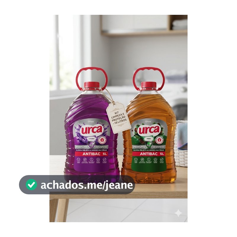 Kit 1 DESINFETANTES URCA LAVANDA 5L + 1 DESINFETANTE URCA PINHO 5L