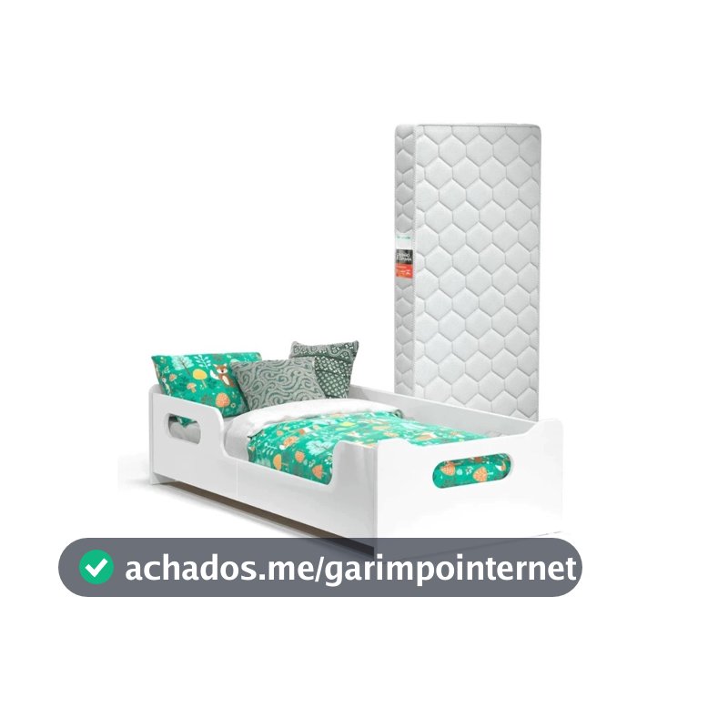 Cama Infantil Encanto Branco Montessoriano com Colchão Incluso Estrutura Segura