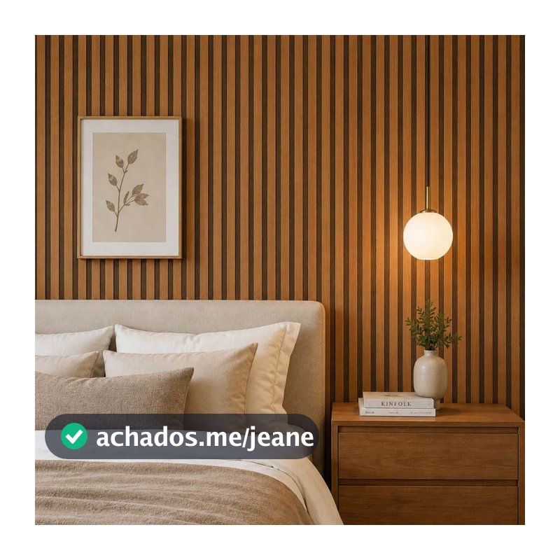Papel de Parede Madeira Ripado Adesivo 5m x 45cm - Para Sala Quarto e Revestimento de Móveis
