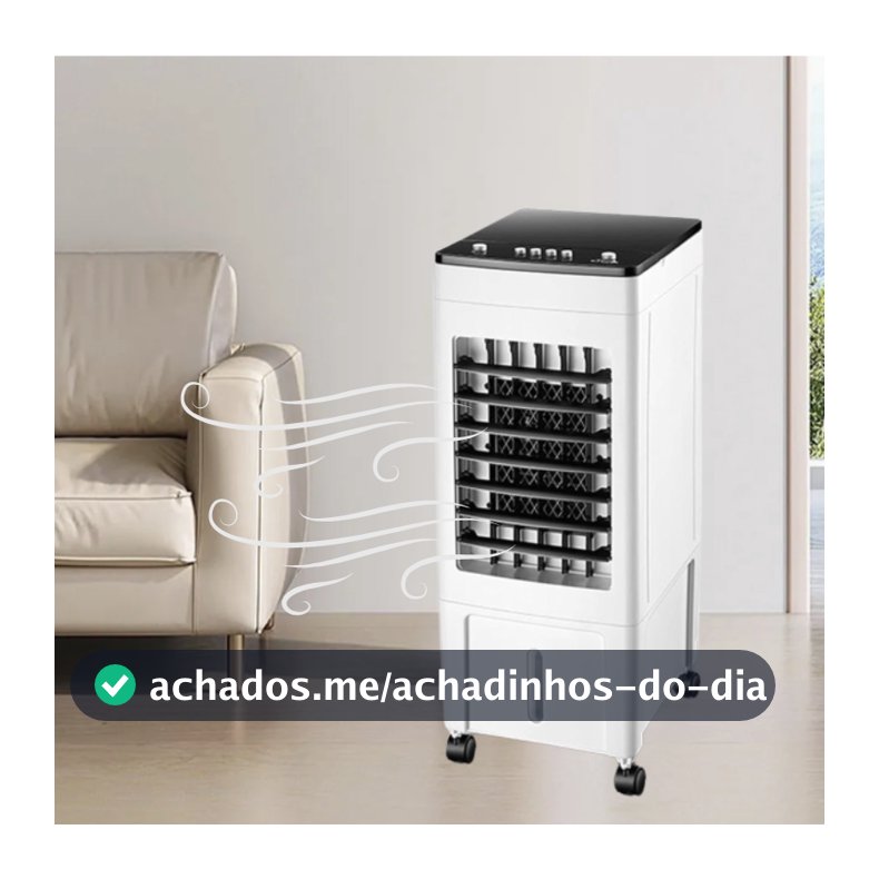 Climatizador Portátil Evaporativo – 3 Velocidades Ventilador Torre Duplo com Umidificador 9L