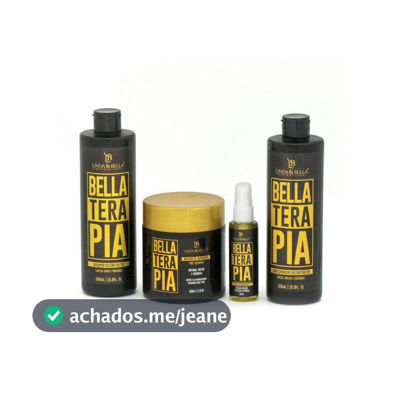 Kit 4 Unidades Bellaterapia - Mascara de Tratamento 500g + Shampoo e Condicionador 500ML + Óleo 60ML