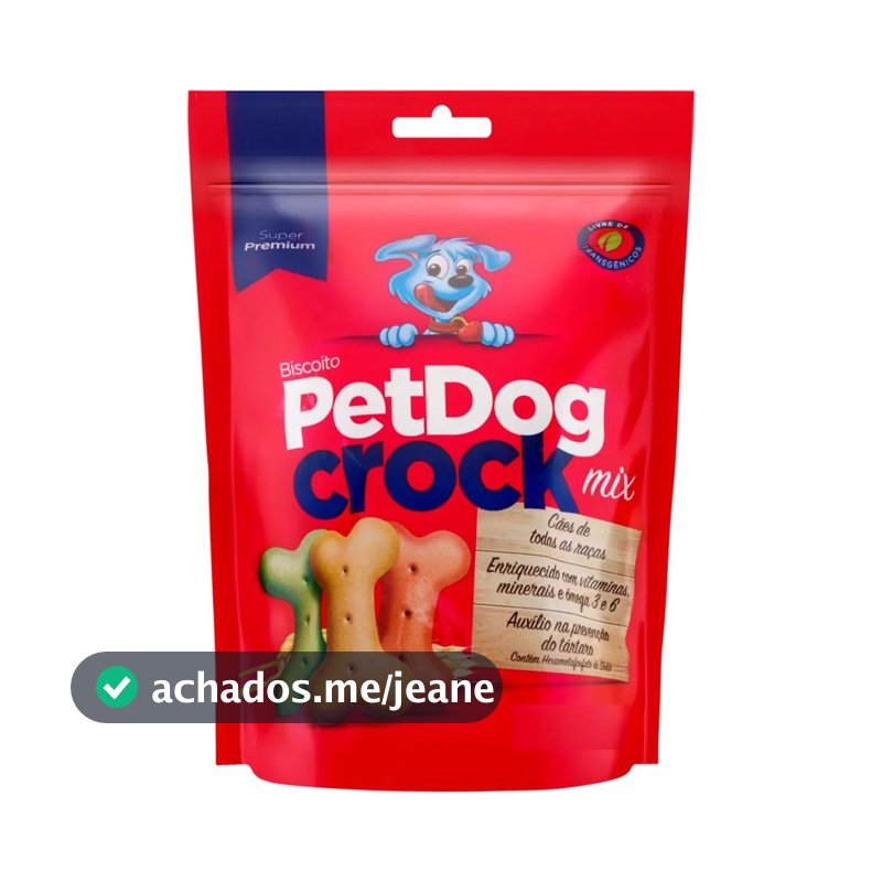 Biscoito Pet Dog Crock Mix  Cães Adultos 250g