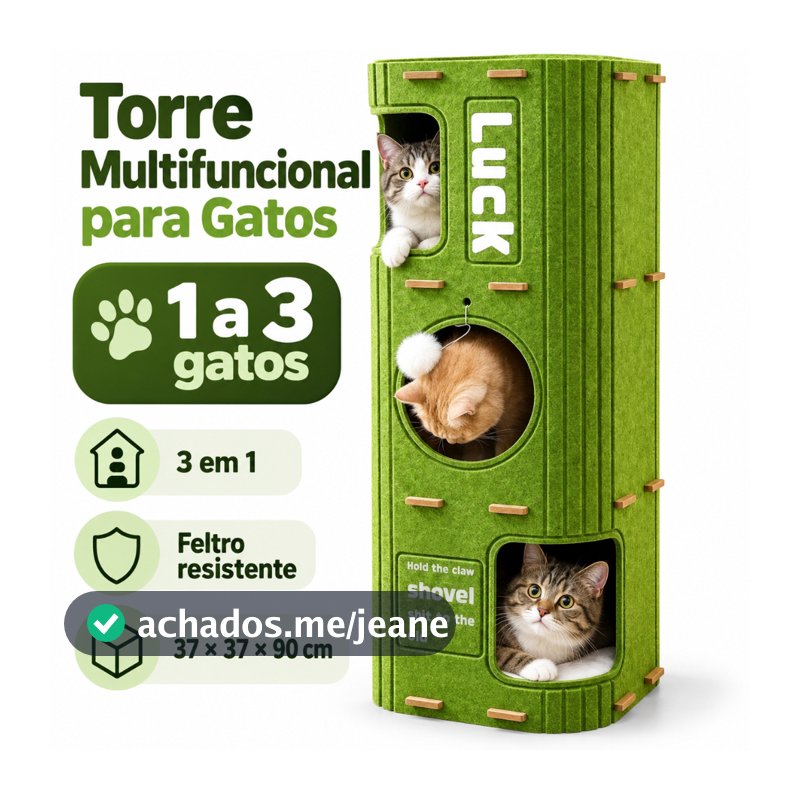 Casa de Gato em Feltro Multicamadas com Arranhador e Escalador