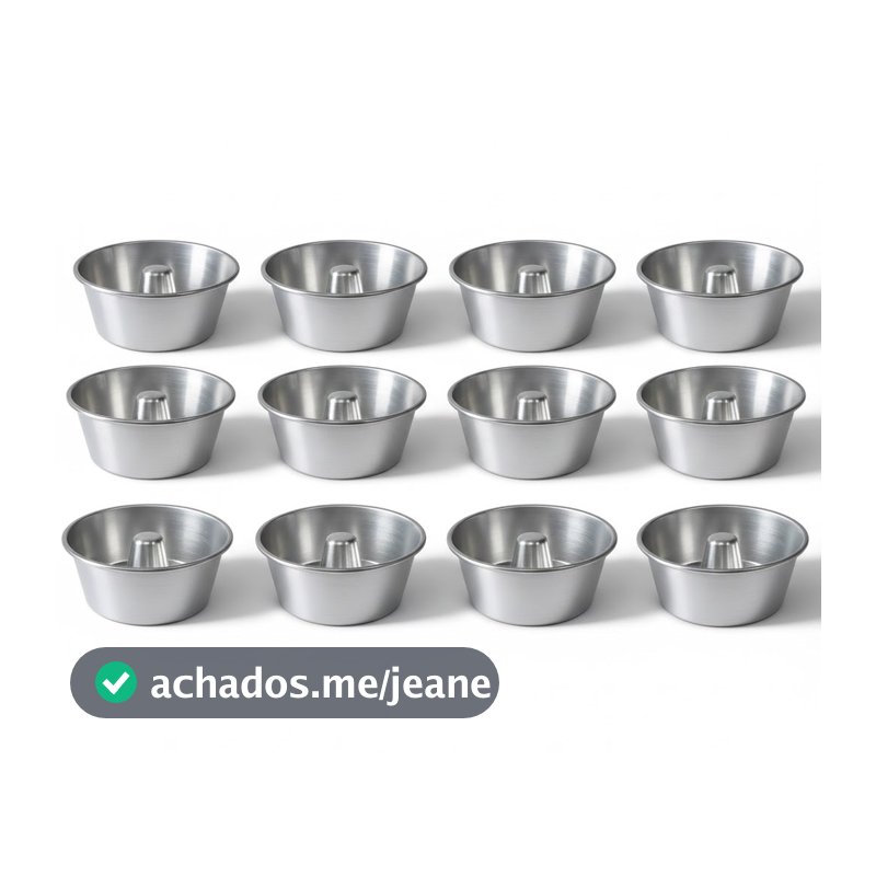 Jogo Mini Forminha N°12 300ml Em Alumínio Para Pudim Mini Bolo Vulcão Doces Sobremesa De Confeitaria