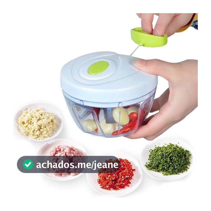 Processador Manual 400ml 3 Lâminas 111.5X8X11.5CM Alimentos Alho Triturador Multiuso