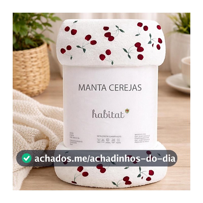 Manta Cobertor Microfibra Casal Queen Super Quentinha Toque Macio Cereja Habitat
