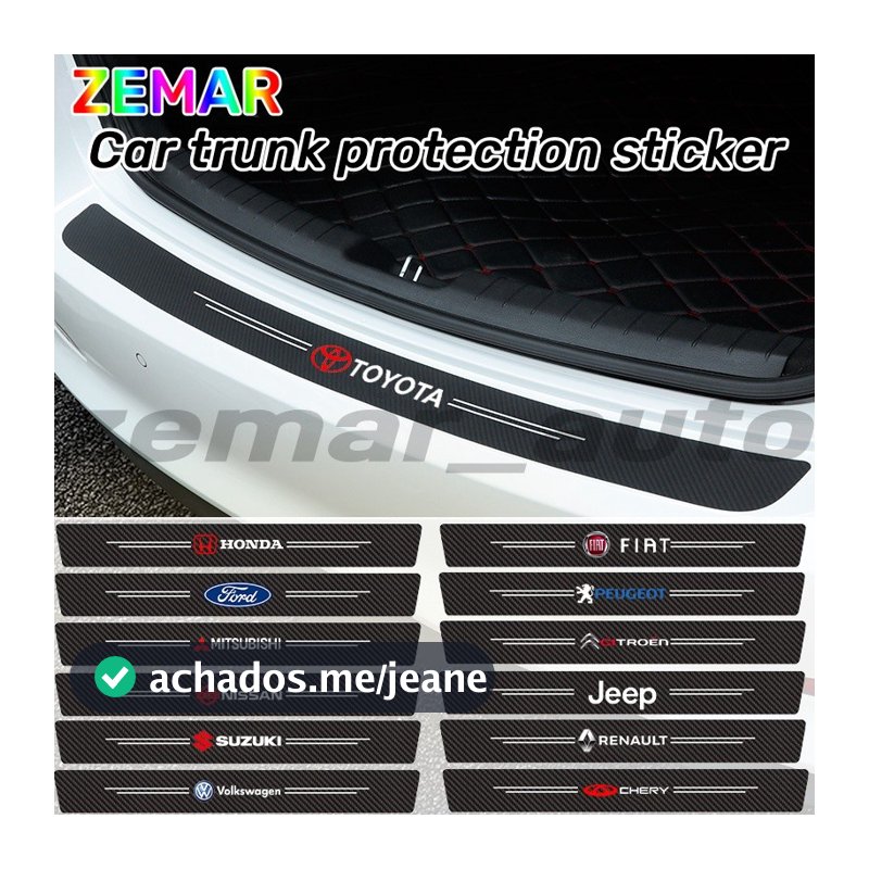 1Pc Adesivo De Porta-Malas De Carro De Fibra De Carbono Protetor De Tiras De Limiar Automático Moda Anti-Arranhões Acess