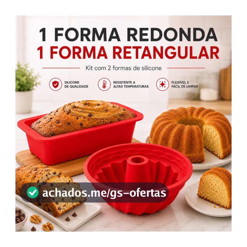 Forma De Silicone Bolo Vulcão Pudim E Forma Retangular Pão Antiaderente Flexivel Forno Air Fryer