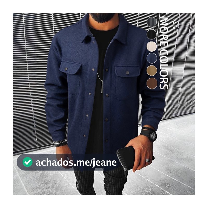 Jaqueta de lapela masculina jaqueta solta, jaqueta Cargo Casual de veludo cotelê