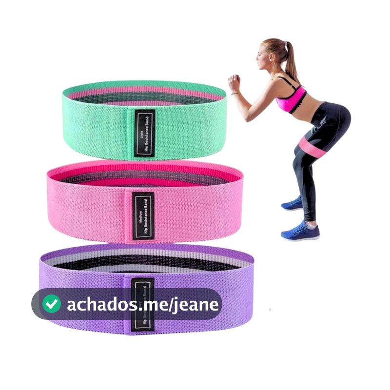 kit 3 faixas elastica de resistencia mini band para treino em casa yoga pilates multifuncional