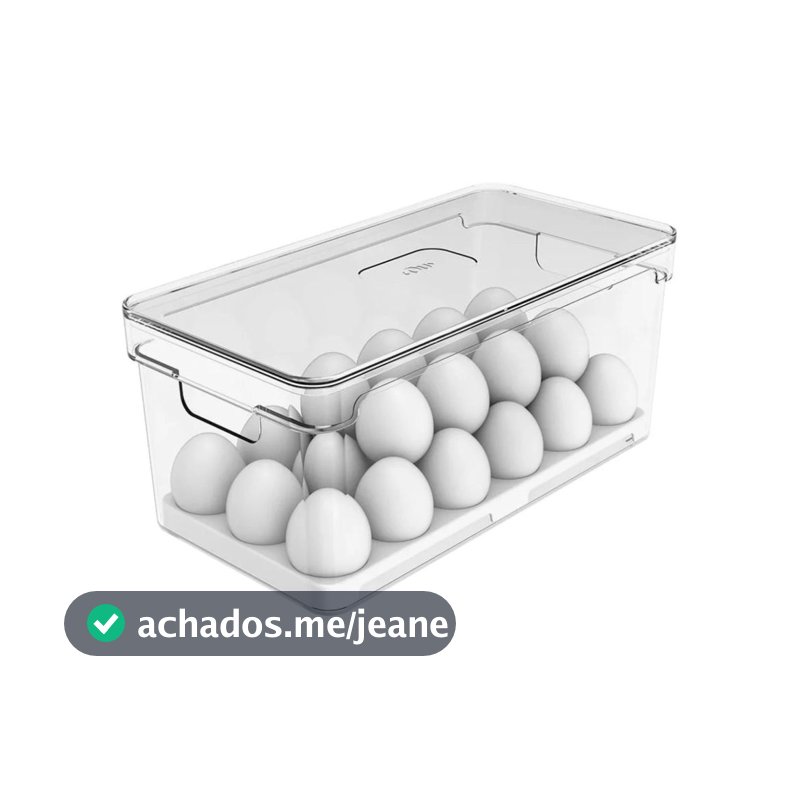Organizador de Geladeira para Ovos com Tampa 14, 21 e 36 Unidades - Linha Clear Fresh - OU