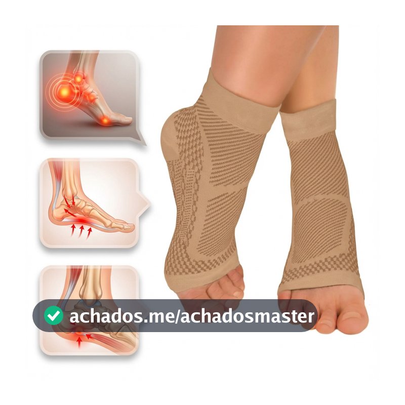 PAR de Meias de COMPRESSÃO Ortopédica Fascite Plantar Esporão Dor no pé Alivio Dores Inchaços