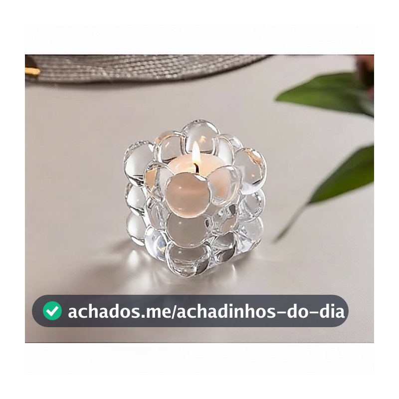 Porta-Velas Bubble em Vidro 6,5 cm Lyor
