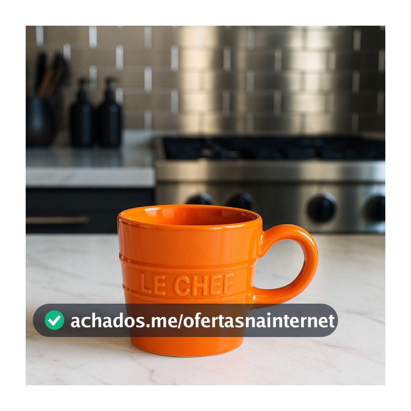 Jogo de 2 xícaras cerâmica Le Chef 110ml Laranja