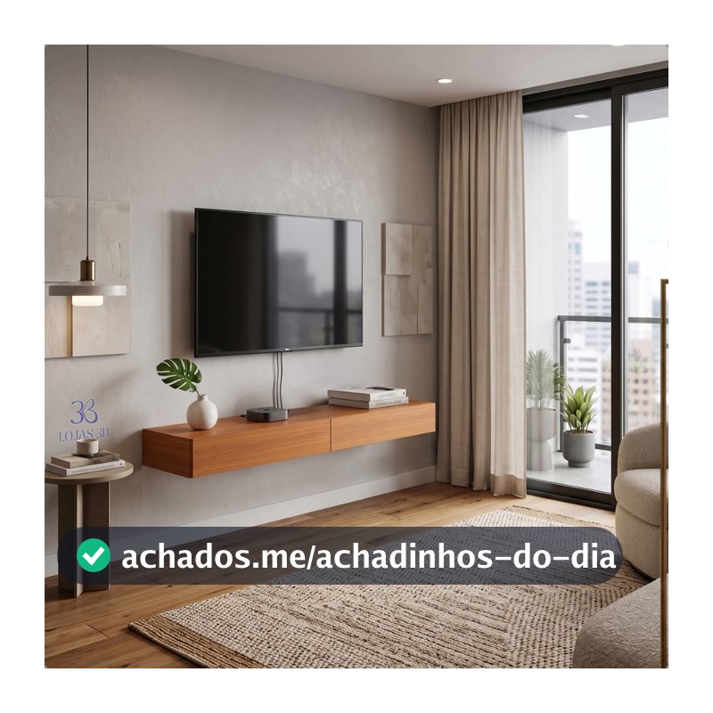 Rack Linea Suspenso para Painel ou Tv com 2 Portas Basculantes 110cm Várias Cores