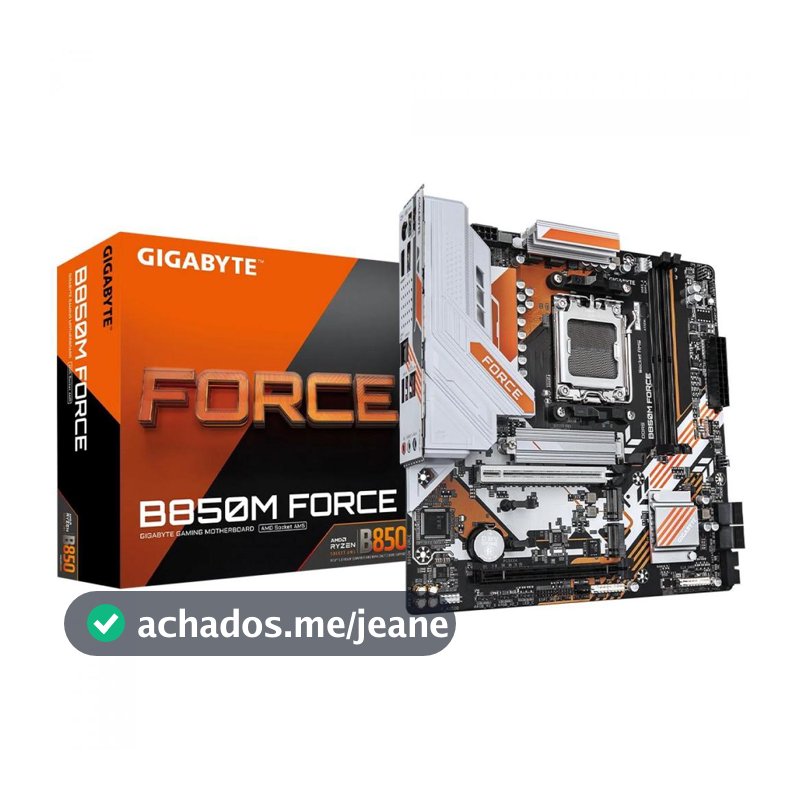 Placa Mãe Gigabyte B850M FORCE, Chipset B850, AMD AM5, mATX, DDR5