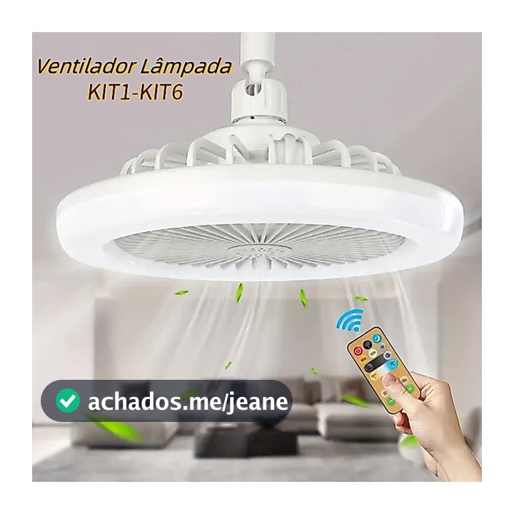 Ventilador Lâmpada De Teto Ajustável Luz 30W Led Baixo Ruído Controle Remoto Incluído