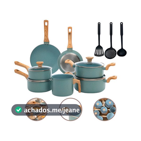 Jogo De Panelas Com 10 Peças Mimo Style Pratic Cook Verde