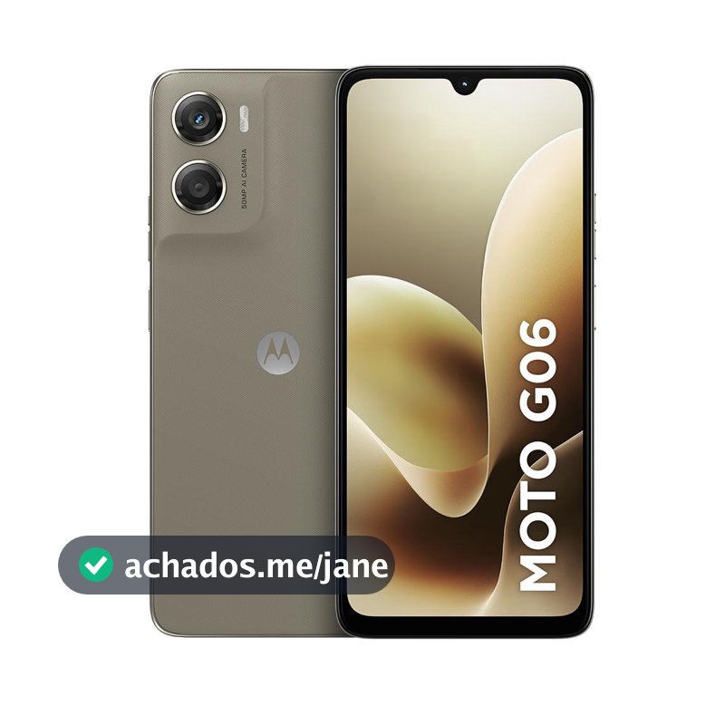 Smartphone Motorola Moto G06 4G 256GB 4GB RAM Câmera Traseira 50MP + Câmera Frontal 8MP Tela de 6,9" 5200 mAh -  Bege