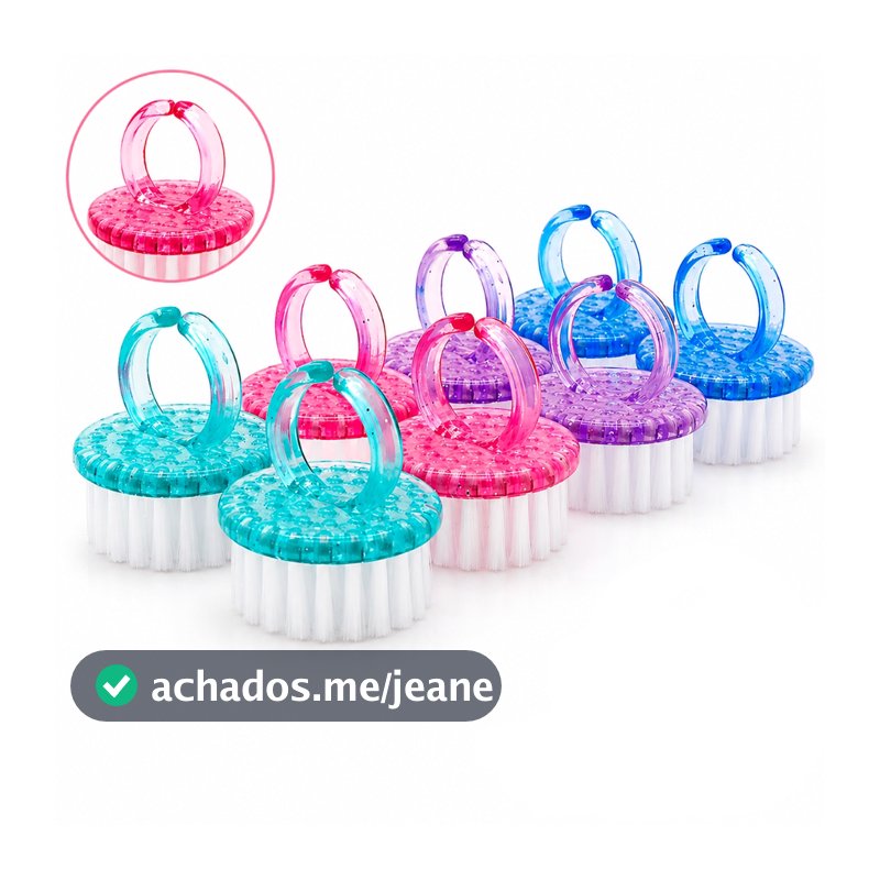 Kit 8 Escova de Unha Escovinha Anel Limpeza Pó Manicure Pedicure