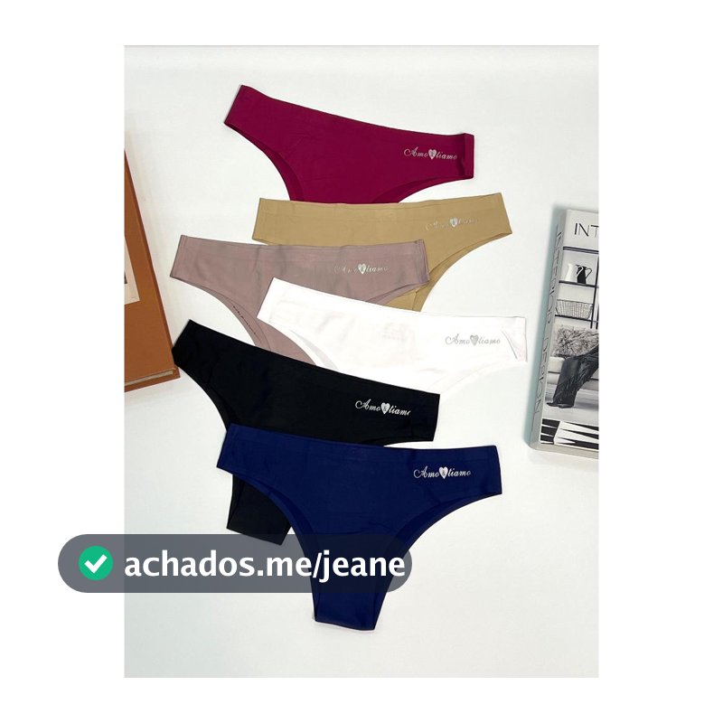 Kit com 6 ou 3 Calcinhas Sem Costura Tanga Cores Sortidos