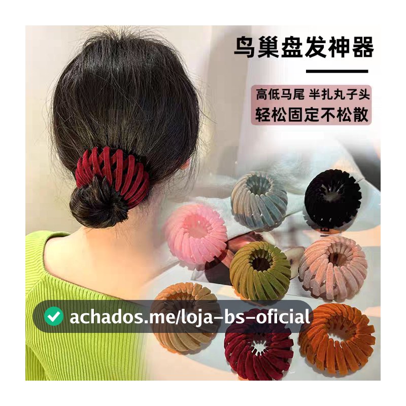 Preguiçoso rabo de cavalo alto ferramenta útil estilo coreano cabelo enrolado retrátil ninho de pássaro anel de cabelo G