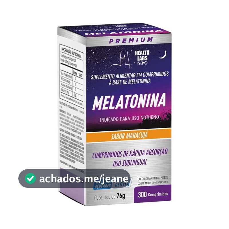 Melatonina Sublingual Sabor Maracujá 300 Comprimidos - Health Labs