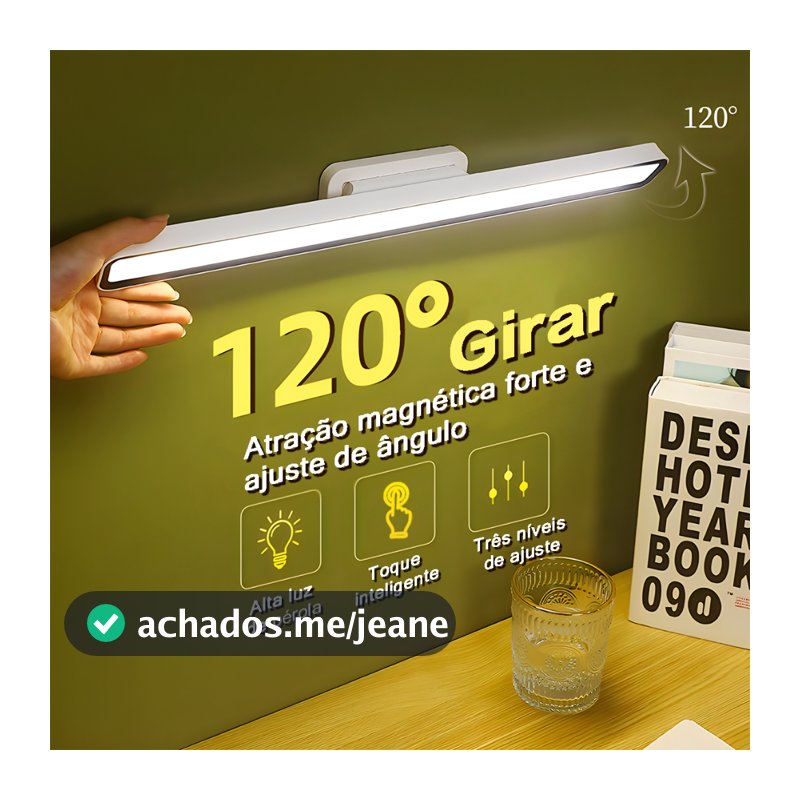 45CM Luminária De Led Sobrepor Bastão Recarregável Sem Fio Com Suporte Magnético E Touch