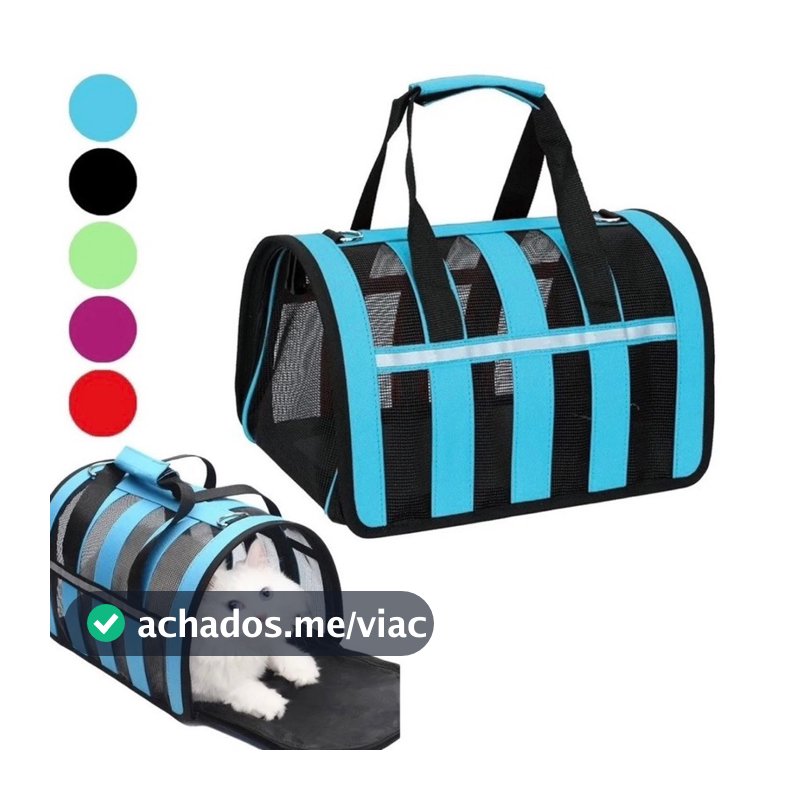 Bolsa Mala Transporte Pet Cachorro Gato Viagem Avião Material Respiravel