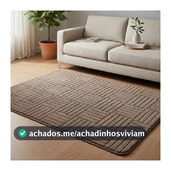 Tapete Sala Antiderrapante Jacquard Com Relevo Geométrico sem Pelo