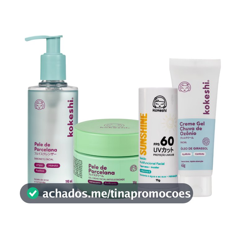 Kit Skincare Antioleosidade e Hidratação 4 Produtos - Kokeshi
