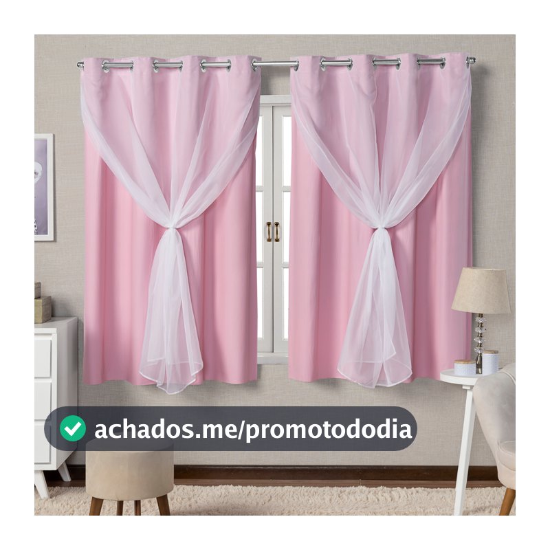 Cortina de Voal Blackout 100% Corta Luz 2,20m x1,30m Cores Variadas