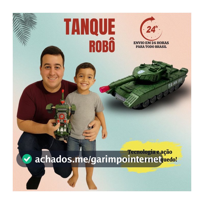 Brinquedo Carro Tank/ Tanque E Caminhão Vira Robô Bate E Volta Com Som E Luz Tank 99
