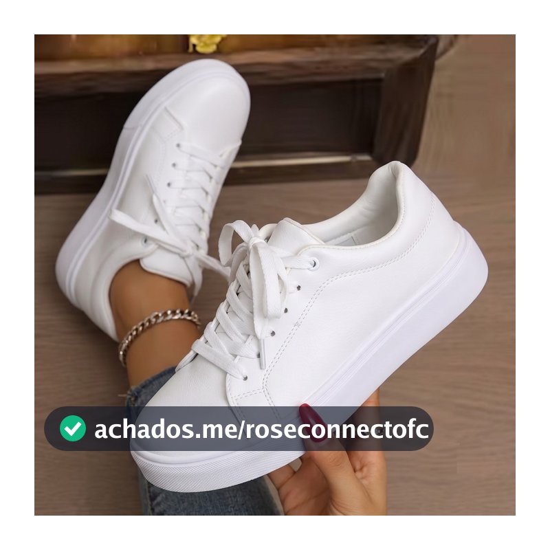 Tenis Feminino Casual Branco Sapatenis confortavel Oadsey