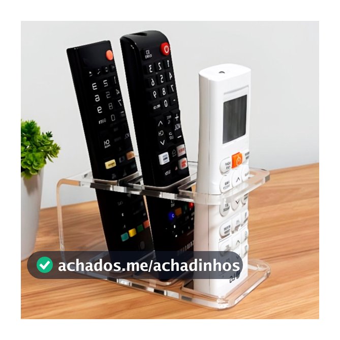 Porta Controle Remoto Universal Acrílico Transparente - Suporte Organizador de 3 Controles Sala Casa