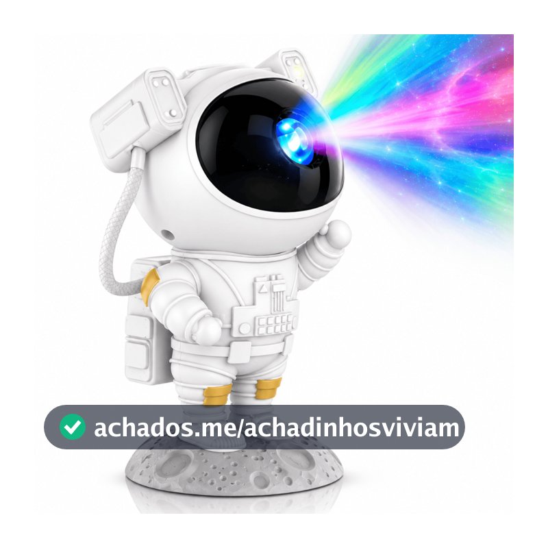Luminária Astronauta Projetor De Luz Galáxia Nebulosa Estrelas Noturna Controle Remoto Rotação 360 Cabeça Magnética
