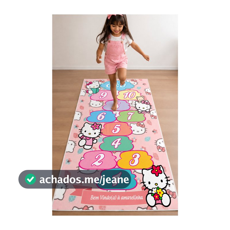 Amarelinha Tepete Infantil Lona Educativo A Prova D’água 100x160