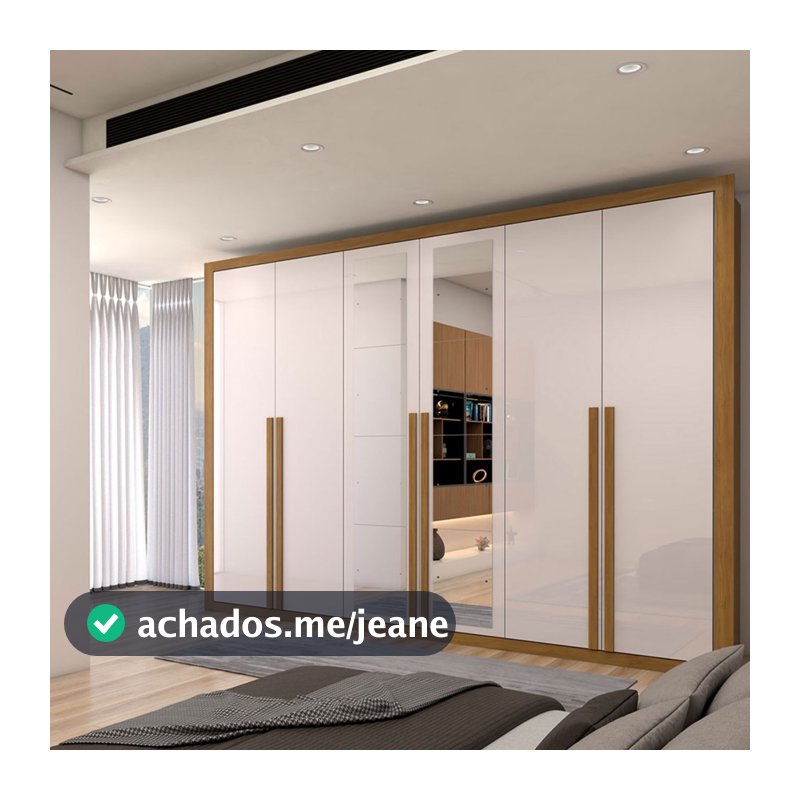 Guarda-Roupa Casal Classic 6 Portas 6 Gavetas 100% MDF com Espelho - Panorama Móveis