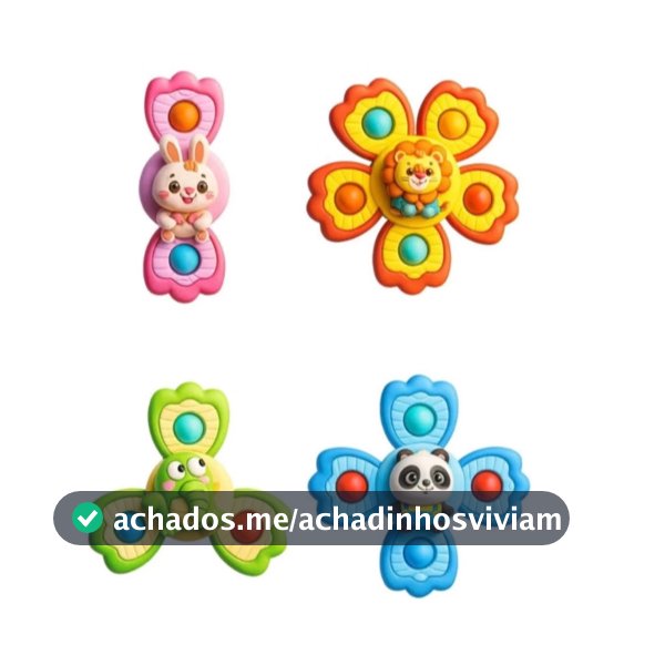 Kit 3 e 4 Spinners Brinquedo Bebê Com Ventosa  Roda Diversão Sensorial Educativo