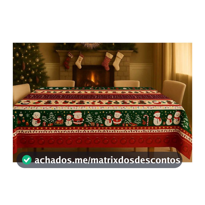Toalha de Mesa Natalina 4/6/8/10 Lugares Estampada Decorativa Mesa Posta Festa Natal Reforçada