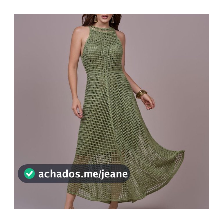 Vestido Feminino Midi em Tricot Premium Vazado Sem Manga Acinturado Maya