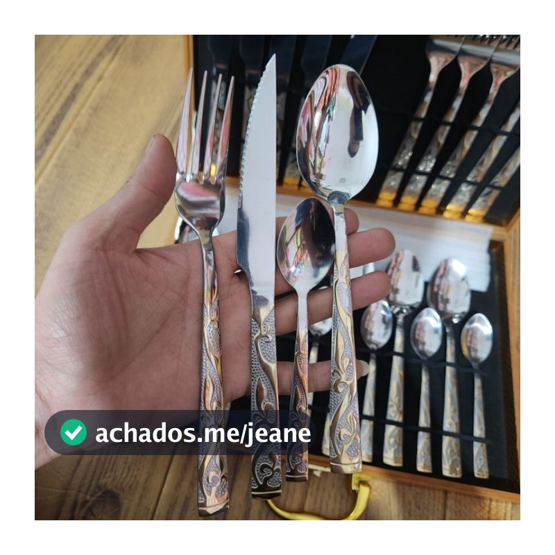 Faqueiro kit de Talheres Com 24 Peças em Aço Inox