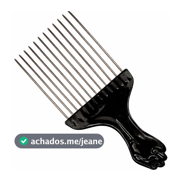 Pente Garfo Penteado Afro Dente Metal Aço Black Power