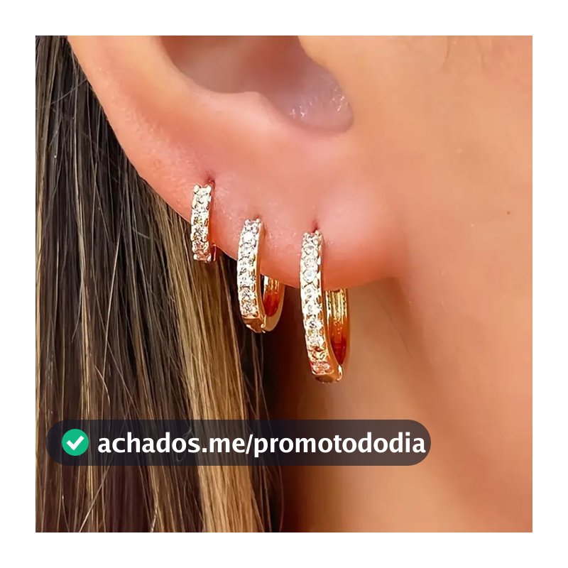 3 Unidades Vários estilos De Brincos De Argola De Aço Inoxidável Com Zircônia De Cristal Para Mulheres Conjunto