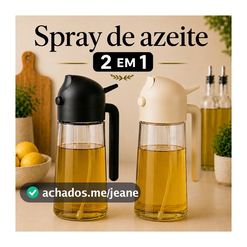 Kit 2 Spray Pulverizador Azeite Vinagre Óleo Dosador Vidro Cozinha Gourmet Anti Vazamento 470ml