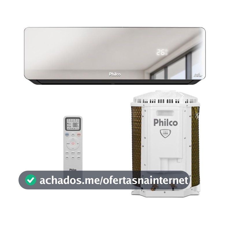 Ar Condicionado Split Inverter Philco PAC12QG Espelhado 12000 BTUs Quente e Frio 220V